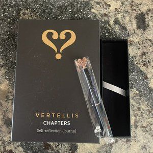NEW Vertellis Chapters Self Reflection Black Journal 13 Chapters & Heart Pen